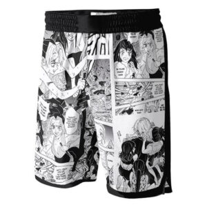 Makio Manga Panels Demon Slayer Basketball Shorts