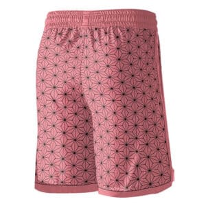 Nezuko Kamada Pink Yukata Pattern Jersey Shorts