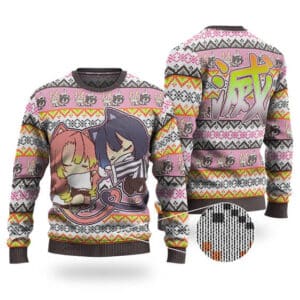 Obanai & Mitsuri Cat Chibi Art Ugly Xmas Sweater