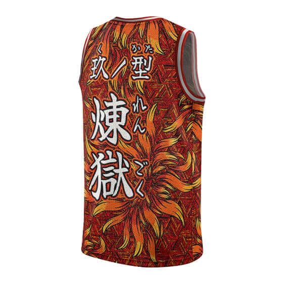 Flame Breathing Ninth Form Rengoku Art NBA Jersey
