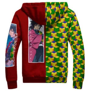Giyu Tomioka Haori Pattern Fleece Hooded Jacket