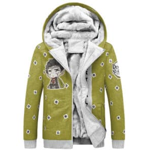 Gyomei Himejima Stone Hashira Fleece Hooded Jacket