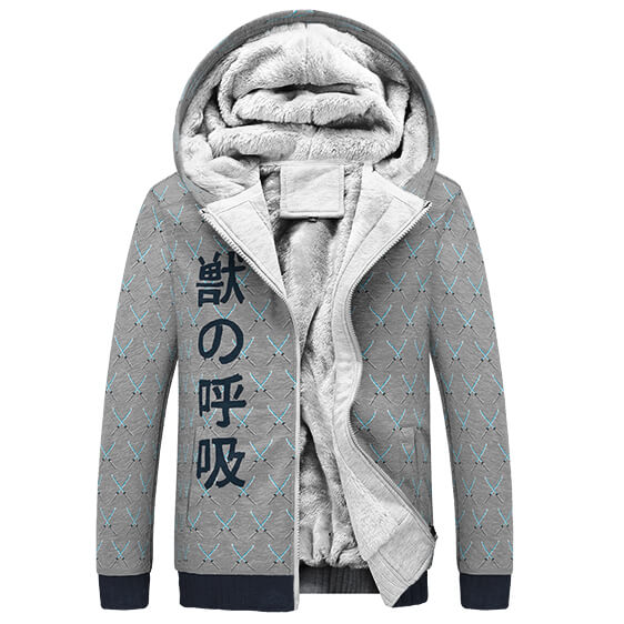 Inosuke Nichirin Katanas Pattern Fleece Hoodie
