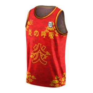 Kyojuro Flame Hashira Kanji Basketball Jersey