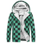 Tanjiro Checkered Haori Fleece Hooded Jacket