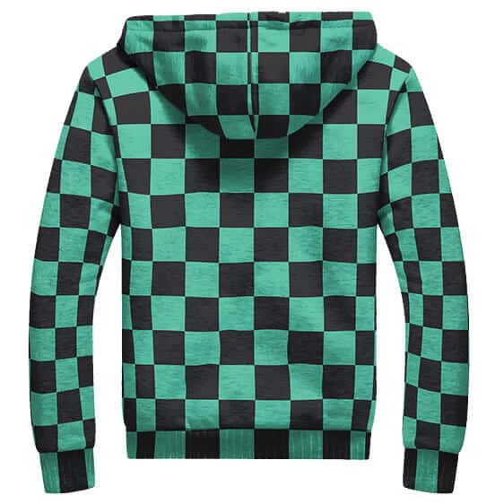Tanjiro Checkered Haori Fleece Hooded Jacket