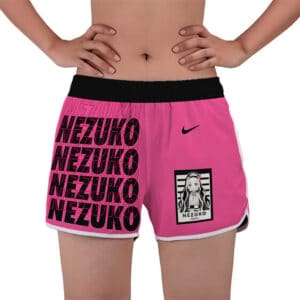 Nezuko Nike Minimalist Pink Women’s Beach Shorts