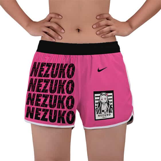 Nezuko Nike Minimalist Pink Women's Beach Shorts