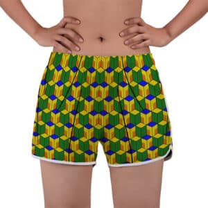 Sabito Geometric Pattern Women’s Beach Shorts