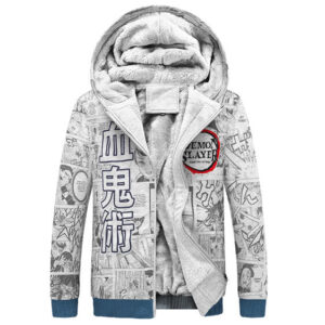 Yushiro Panel Art Silhouette Design Fleece Jacket