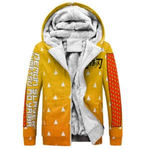 Zenitsu Agatsuma Haori Pattern Art Fleece Jacket