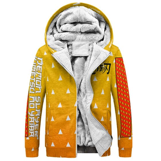 Zenitsu Agatsuma Haori Pattern Art Fleece Jacket