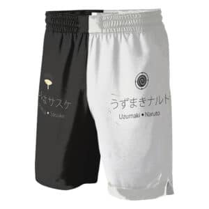 Black & White Sasuke Naruto Face Off Jersey Shorts