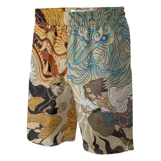 Classic Japanese Art Naruto Sasuke Jersey Shorts