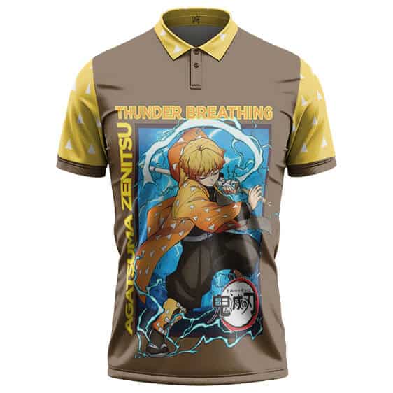 Demon Slayer Zenitsu Thunder Breathing Golf Shirt