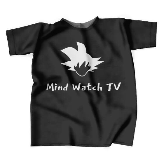 Goku Head Silhouette Mind Watch TV Logo Black Tee