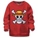 Straw Hat Pirate Classic Logo Red Kids Sweater