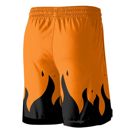 Naruto Black Flames Konoha Art Basketball Shorts