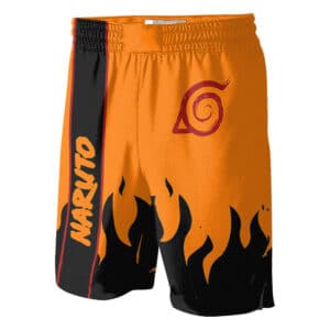 Naruto Black Flames Konoha Art Basketball Shorts
