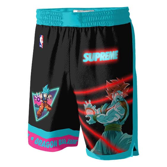 Retro Wave Goku Blue Attack Supreme Jersey Shorts