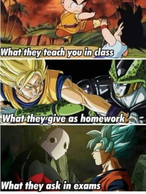 What They Teach You In Class Dragon Ball Z Meme