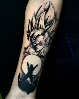 Goku Spirit Bomb Silhouette Dragon Ball Z Tattoo