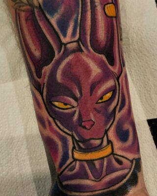 Lord Beerus Purple Aura Dragon Ball Z Tattoo