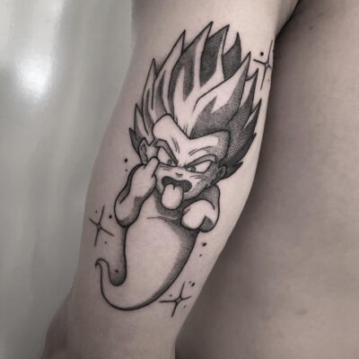 Gotenks Ghost Naughty Middle Finger Dragon Ball Z Tattoo