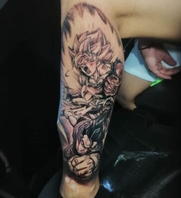 Super Saiyan Gohan Charging Dragon Ball Z Tattoo