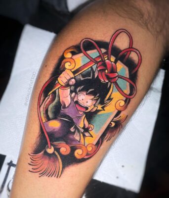 Kid Goku In Purple Gi Dragon Ball Z Tattoo