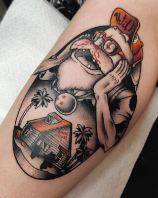 Master Roshi Kame House Arm Tattoo
