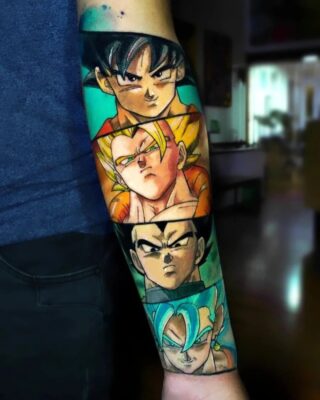 Goku & Vegeta's Strongest Forms Arm Tattoo