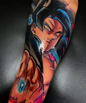 SSJ4 Goku Killer Stare Arm Tattoo