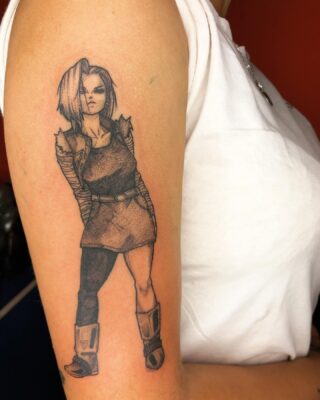 Realistic Android 18 Arm Tattoo