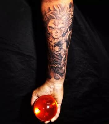 Goku's Sacrifice Arm Tattoo