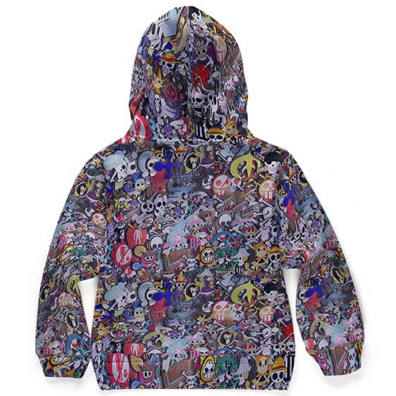 Awesome One Piece All Logos Collage Kids Hoodie