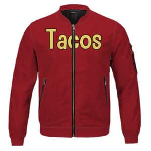 DBZ Krillin Casual Outfit Tacos Red Bomber Jacket