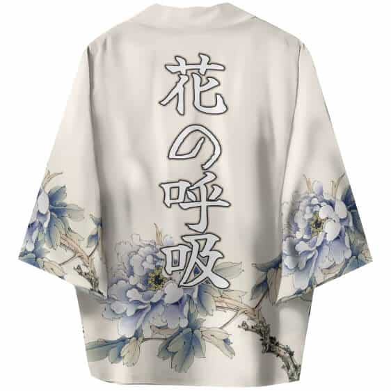Kanao Tsuyuri Blue Flower Artwork Kimono
