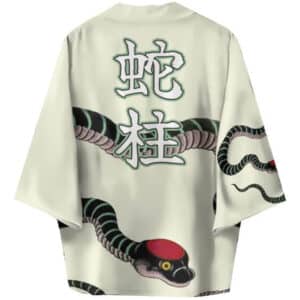 Obanai Iguro Snake Design White Kimono Shirt