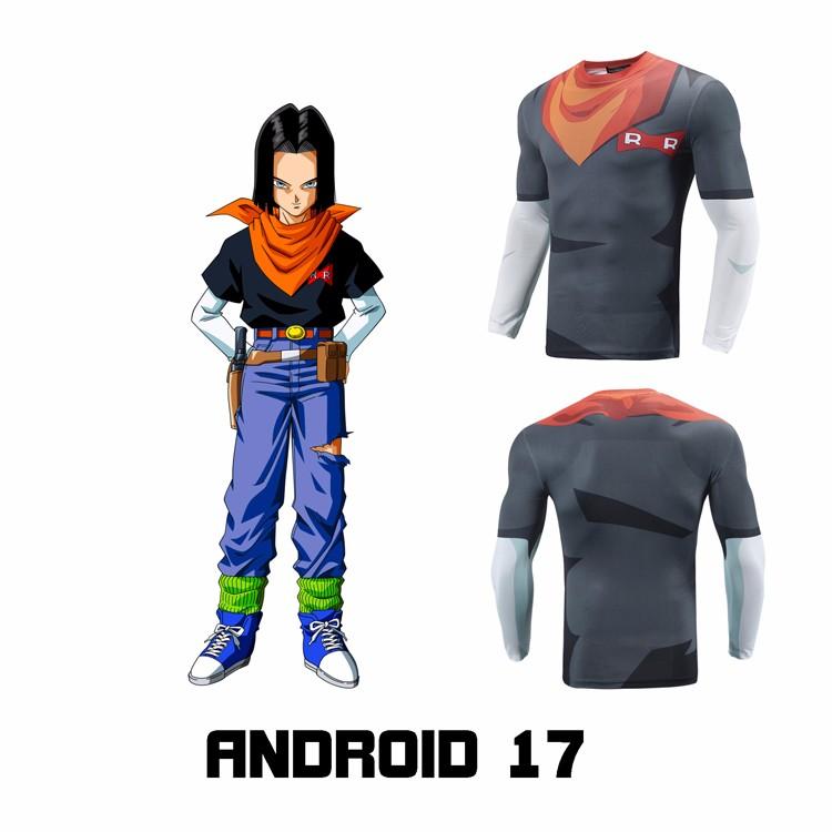 Top 5 DBZ Gym Compression Long Sleeves To Stay Fit In 2020 6 Android 17 DBZ Clothes Fitness Skin Workout Gym Compression 3D Shirt