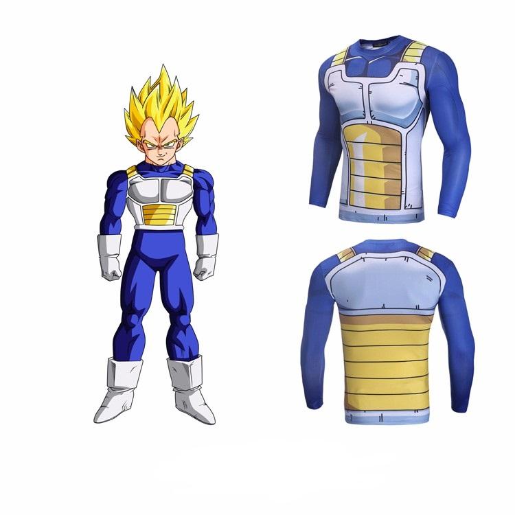 Top 5 DBZ Gym Compression Long Sleeves To Stay Fit In 2020 2 Vegeta Cell Saga Battle Saiyan Armor Long Sleeves Compression 3D Shirt