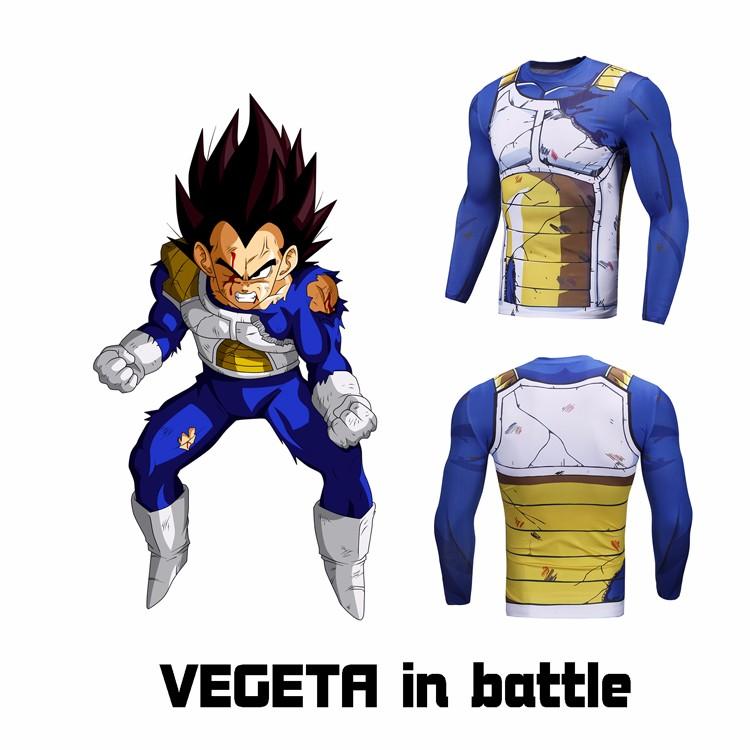 Top 5 DBZ Gym Compression Long Sleeves To Stay Fit In 2020 3 Vegeta Damaged Saiyan Armor Workout Long Sleeves Compression 3D Shirt