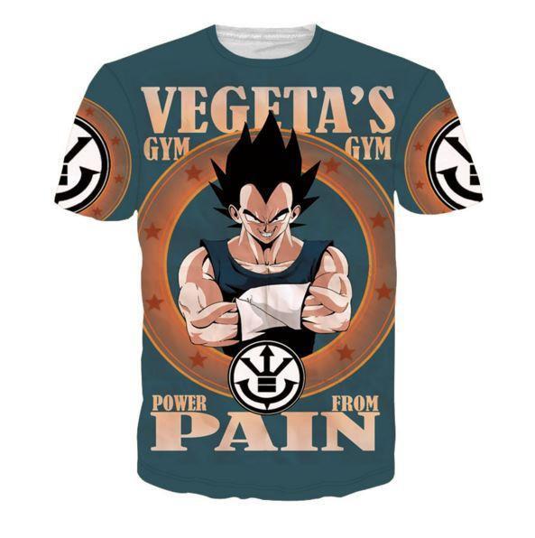Vegeta's Gym Power From Pain Funny DBZ T-Shirt